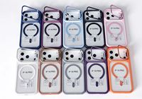 Étui de téléphone magnétique avec béquille transparente pour iPhone 18promax