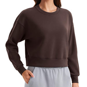 Sudadera Extra Grande para Mujer con Logotipo Personalizado, Sudadera Extra Grande para Mujer de Felpa de Algodón Grueso en Color Sólido - Product Image 1