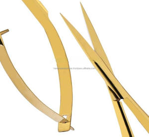 Accessoires de tatouage, ciseaux à sourcils en acier inoxydable à ressort, manche plat, lames droites, micro-ciseaux pour outil de beauté PMU - Product Image 3