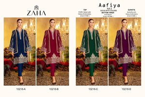 Traje Tradicional Indio, Traje de Terciopelo Pakistaní, Moderno Traje Salwar para Bodas y Eventos al Aire Libre, de la India - Product Image 6