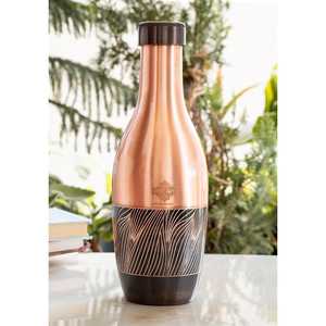 Bouteille/Pot en Cuivre Pur de 1150 ml à Motif Zèbre en Relief – Design Promotionnel pour la Chambre à Coucher - Product Image 1