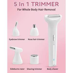 Rasoir Épilateur Rechargeable 5-en-1 pour Femme, Utilisation Humide et Sèche, Visage, Corps, Maillot, avec Station de Recharge USB pour la Maison et la Voiture - Product Image 6