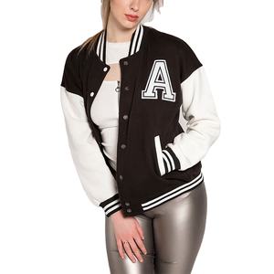 Veste universitaire en cuir personnalisée avec coupe courte et épaule tombante Veste Letterman pour femme pour une utilisation décontractée et de rue - Product Image 1