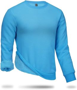 Men's Casual Warm Fleece Pullover Sweatshirt Comfortable Long Sleeve Crewneck Winter Wear Hoodies & Sweatshirts - Product Image 4