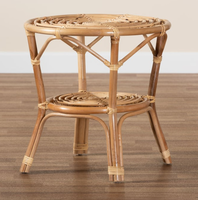 Table basse en rotin tissé rond fabriqué à la main pièce maîtresse naturelle moderne pour salon et salon