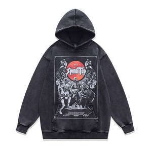 Sudadera con Capucha Casual al por Mayor, Estilo Desgastado con Lavado Ácido, Felpa Gruesa, Logotipo Frontal, Estilo Lavado a la Piedra, Corte Regular, Invierno - Product Image 4