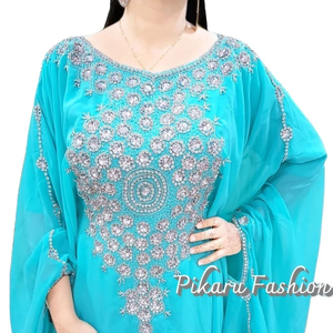 2024 Luxuryงานแต่งงานเสื้อผ้าลูกปัดเย็บปักถักร้อยAbaya PLUSขนาดคําชุดอิสลามสุภาพสตรีHeavyชุดเพื่อนเจ้าสาว - Product Image 1