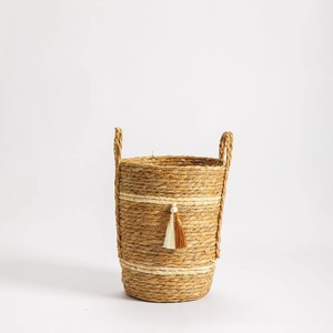 Juego de 3 cestas redondas de mimbre marino para decoración del hogar, cestas de almacenamiento hechas a mano, venta al por mayor, ecológicas, hechas en Vietnam - Product Image 4