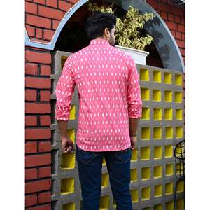 Chemise décontractée 100 % coton imprimée pour homme, manches longues, motifs floraux et pois, tissu respirant popeline/oxford/tissé, taille XL, ODM - Product Image 5