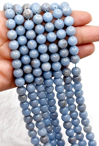 Cuentas Redondas de Angelita Natural de 8mm de Primera Calidad, Más Vendidas, para Meditación y Joyería de Moda - Product Image 4
