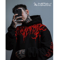 Hoodie Pria Kasual Warna Hitam Terlaris dengan Desain Sendiri, Bahan Katun 100% Ramah Lingkungan dan Bernapas, Efek Acid Wash