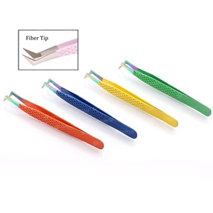 Pince à épiler d'extension de cils naturelle isolante en acier inoxydable de haute qualité écologique avec pointe pointue - Product Image 3