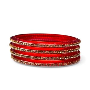 Best Selling Trendy Shiny <b>Red</b> Acrylic Imitation Pearl Bangle Wedding Stacking Ready to Ship for Women - Product Image 4