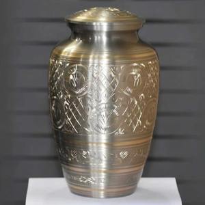Urnes funéraires en aluminium gravées - Design moderne, vase de sol durable pour usage commémoratif - Product Image 5