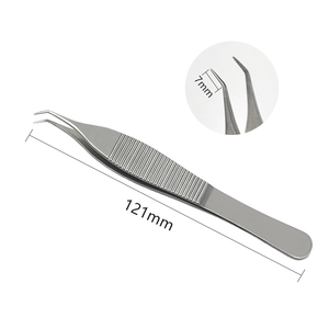 Pinset gigi Tang pengekstrak transplantasi rambut baja tahan karat bedah kualitas tinggi dengan gigi bergerigi halus - Product Image 5