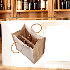 Indian <b>Mini</b> Organic Wine Bottle Jute <b>Bag</b> Quality Handled Canvas Fabric Custom Logo Best Price Promotion <b>Gift</b> Packing Made Nylon - Product Image 3
