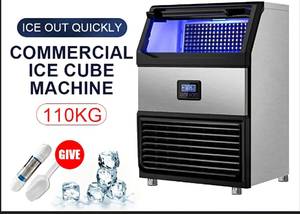 Máquina de Hielo en Cubos de Acero Inoxidable Comercial de Nuevo Diseño, 110KG/24H, Almacenamiento de 25KG, Pantalla Digital - Product Image 2