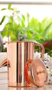 High Quality <b>Copper</b> Water Jug Plain Metal Pitcher with <b>Knob</b> Custom Function Drink Ware Restaurant Home Made Glass PC Material - Product Image 3