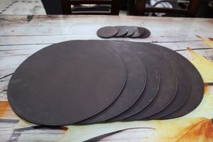 Real Leather Top Quality <b>Round</b> Placemat Waterproof Wear Resistant Oil Proof Dining <b>Table</b> <b>Mat</b> Heat-Insulating - Product Image 6