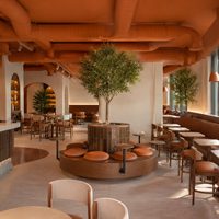 Ensemble de table à manger en placage de bois pour cantine espagnole, 4 chaises, banquette moderne sur mesure, canapé, mobilier de restauration