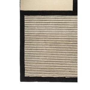 Alfombra de Lana Anudada a Mano Aiwl-3066, Color Marfil, Diseño Geométrico Boho Rectangular, para Entrada, Pasillo, Estilo Abstracto Tabriz, Hecha a Mano - Product Image 4