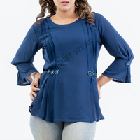 Tops mi-longs élégants à imprimé floral pour femmes, matière légère, toucher doux, look décontracté, choix parfait, mode élégante, tenue de tous les jours