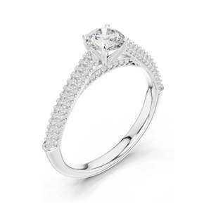 Bague en diamant de laboratoire rond brillant de 1,074 carats pour femme, clarté VVS-VS EF, or 18 carats, 14 carats, 10 carats et argent 925, moissanite - Product Image 4