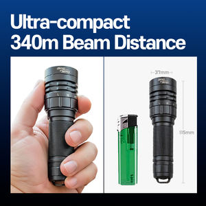 ZeroBeam D5 LED Compact Scuba Diving Flashlight 3100 Lumens 11W 340m Beam Distance <b>Rechargeable</b> Waterproof IPX8 <b>Torch</b> Rotary - Product Image 5