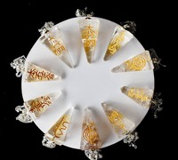 Péndulo de Radiestesia de Cuarzo Natural Transparente Personalizado, Cristal Espiritual Pulido, Hecho a Mano, de Alta Calidad, Reiki Hindú para Sanación