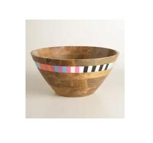 Tazón de Madera Ecológico, Desechable y Duradero con Diseño de Corte de Diamante y Acabado Natural para Servir Alimentos - Product Image 3