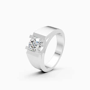Anillo clásico redondo con diamante solitario cultivado en laboratorio de 1.03 quilates en oro amarillo, blanco y rosa de 9 quilates. - Product Image 1