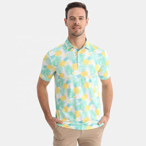 Camiseta Polo de Golf Personalizada con Estampado de Piña, Corte Ajustado, Tejido Dryfit, para Hombre, Pedido Mínimo de 50 Unidades - Product Image 4