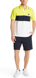 Men's for Quick Dry Performance Short Sleeve <b>Shirt</b> Rib Collar <b>Button</b> Front Casual Solid Pattern Regular-Fit Knitted Fabric - Product Image 2