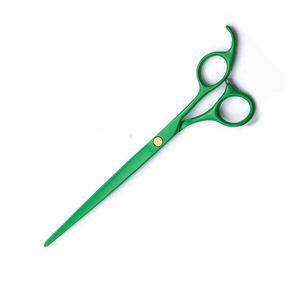 กรรไกรตัดขนสัตว์เลี้ยงแบบตรงใบมีดสแตนเลสเคลือบสีเขียว - Product Image 4