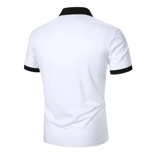Chemises polo pour hommes en polyester 100% de haute qualité, confortables, à sublimation intégrale, col rayé, vente en gros - Product Image 3