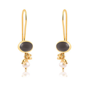 Pendientes de Plata de Ley 925 chapados en oro de 18 quilates Pendientes de aro de colección de piedras preciosas de amazonita natural con forma de gancho para regalo - Product Image 2