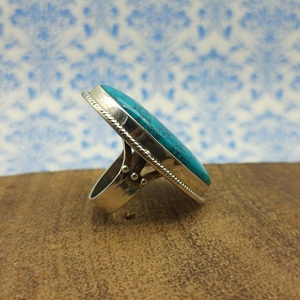 Howlite Turquoise Gemstone Magnifiquement Fabriqué En Argent Sterling 925 Artisan Fabriqué Marquise Forme Gemme Anneau Bohème Anneau - Product Image 4