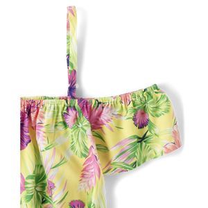 Mommy and Me Yellow Tropical Midi Vestido escalonado para mujer - Product Image 1