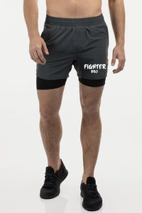 Pantalones cortos ecológicos 2 en 1 para hombre al por mayor, pantalones cortos para correr sólidos, secado rápido, entrenamiento de gimnasia, pantalones deportivos con diseño de dos pisos - Product Image 6
