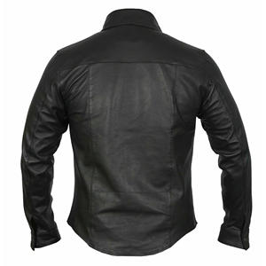 Chemise en cuir à la mode pour hommes sur mesure Chemise en cuir à la mode pour hommes Chemise en cuir coupe décontractée Produit très vendu de haute qualité - Product Image 2