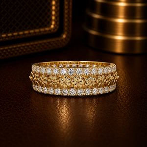 Trendy Wedding Band <b>Rings</b> Flower Eternity Band <b>Ring</b> Round Cut Lab Grown Diamond Engagement &Anniversary <b>Rings</b> <b>Men</b> Women Jewelry - Product Image 1