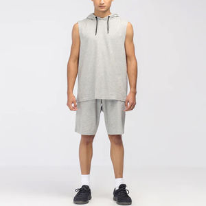 Sweat-shirts sans manches pour hommes, unis, d'hiver, pour la gym, athlétiques, 100% coton, en molleton, séchage rapide - Product Image 3