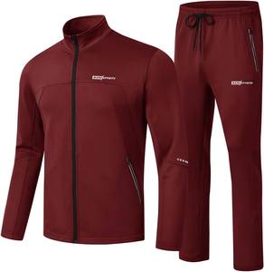 ชุดวอร์มผ้าฟลีซสำหรับผู้ชายชุดออกกำลังกายผ้าคอตตอนใส่สบายมีซิปออกแบบได้ตามต้องการ - Product Image 1