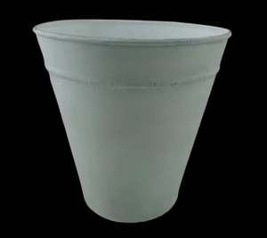 Lot de 3 jardinières rondes en métal de taille moyenne blanc cassé avec pot de fleurs de couleur or pour le salon et la décoration de jardin - Product Image 5