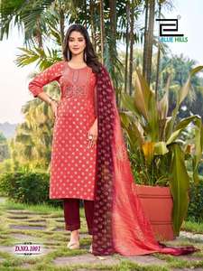 Conjunto de Kurta de Rayón para Mujer de Alta Demanda con Dupatta, Ideal para Fiestas/Bodas, Estilo Maruti Versátil, Diseño de Base Personalizable - Product Image 4