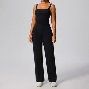 Custom Wholesale Women Eco Friendly <b>Sports</b> Outfit Breathable Sleeveless Workout <b>Bra</b> & Scrunch Yoga Leggings Gym Fitness Set - Product Image 5