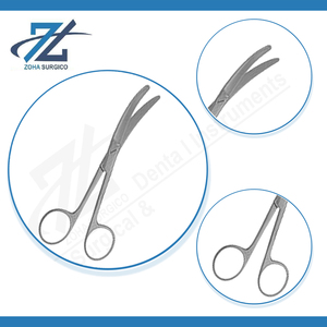 Ciseaux utérins manuels de haute qualité, incurvés et plats, 203 mm de long, en acier chirurgical inoxydable, certifiés CE, instruments de chirurgie générale - Product Image 4