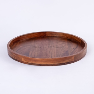 Ensemble de plateaux en bois le plus vendu de couleur marron naturelle avec une forme rectangulaire unique et un design chic parfait pour se divertir - Product Image 2