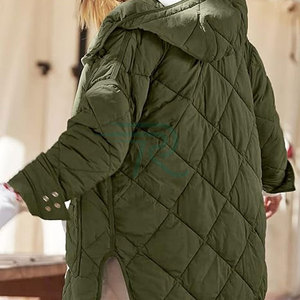 Razorts International <b>Plus</b> <b>Size</b> Women Quilted <b>Jacket</b> Thick Warm Waterproof Hooded Zipper Closure Long Length Autumn Winter Wear - Product Image 3