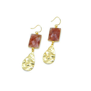 Boucles d'oreilles à la mode DUA en laiton plaqué or 18 carats pour femmes. - Product Image 3